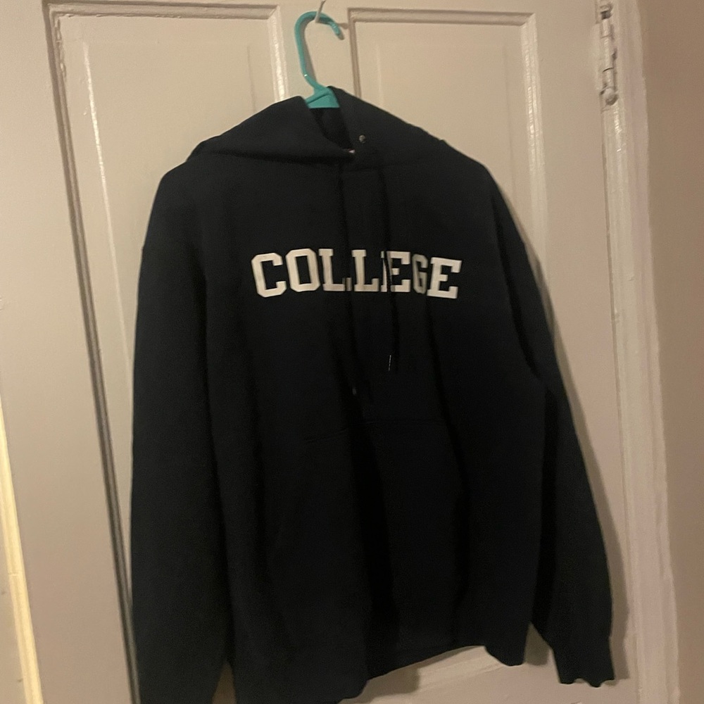 "College" Champion L black hoodie